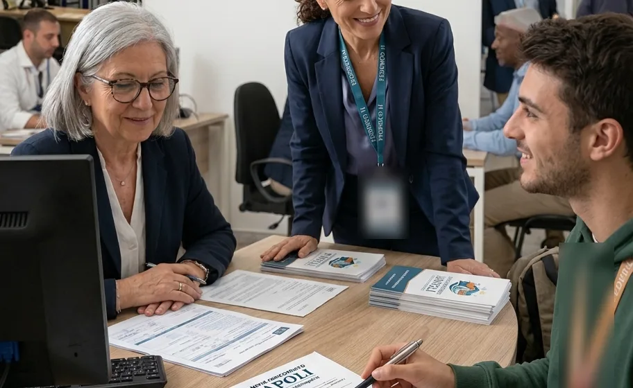 Consulente che assiste proprietaria e inquilino nella firma del contratto